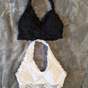 Two girl's bras